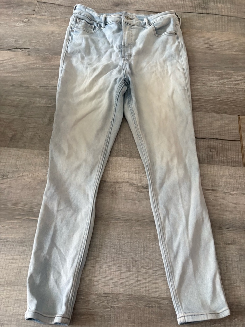 OLD NAVY ROCKSTAR JEANS extra high rise super skinny light wash denim size 14